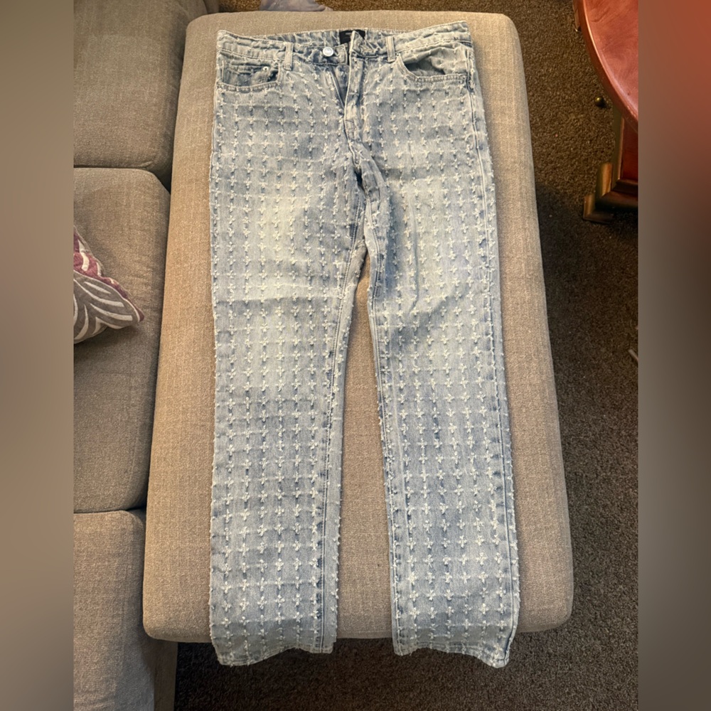 Forever 21 Light Blue Star Slim Jeans